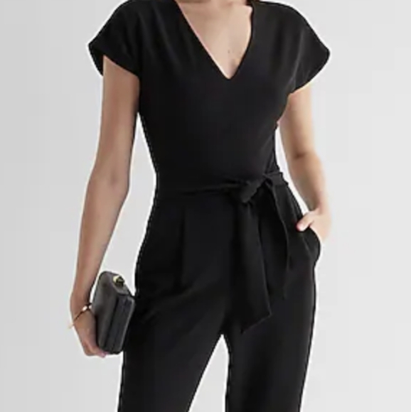 Express Pants - Express Jumpsuit V-neck Tie-Waist NWT